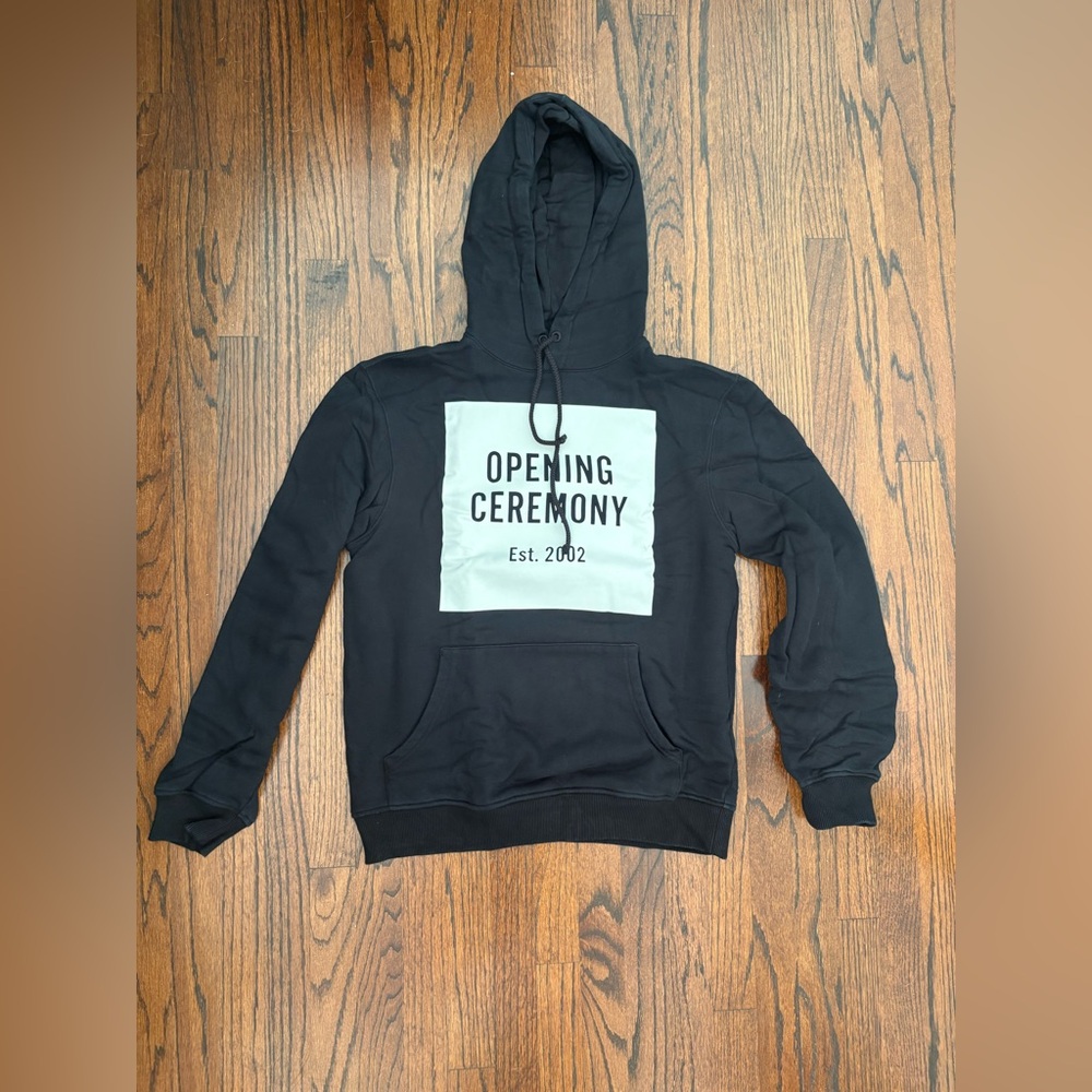 Opening Ceremony White and Black Logo Hoodie Mens XS